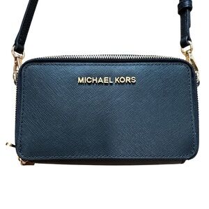 Michael Kors Black Crossbody Bag with Gold Accents